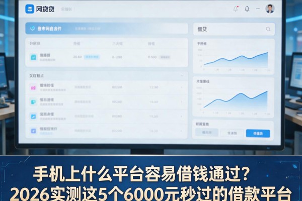手机上什么平台容易借钱通过？2026实测这5个6000元秒过的借款平台