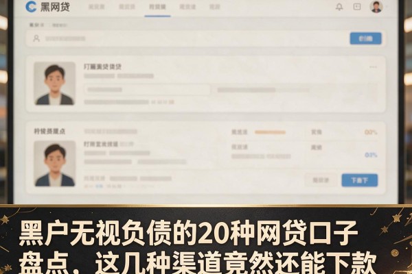 黑户无视负债的20种网贷口子盘点,这几种渠道竟然还能下款