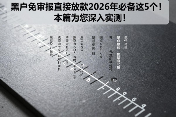 黑户免审核直接放款2026年必备这5个!本篇为您深入实测!