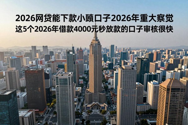 2026年网贷能下款小额口子2026年重大察觉,这5个2026年借款4000元秒放款的口子审核很快