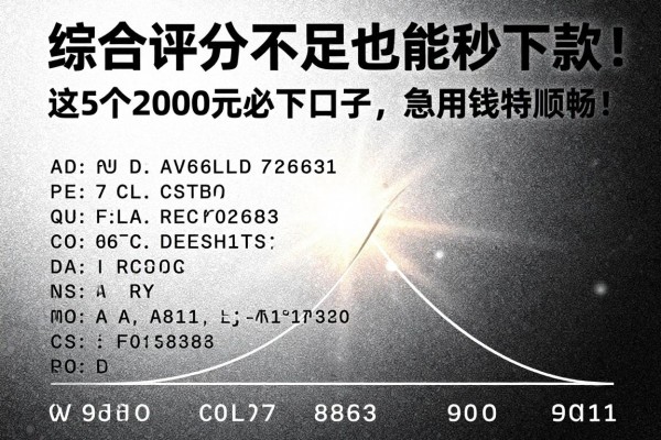 综合评分不足也能秒下款!这5个2000元必下口子,急用钱特顺畅!