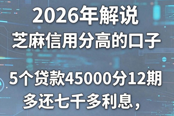 2026年解说芝麻信用分高的口子,本次解答5个贷款45000分12期多还七千多利息