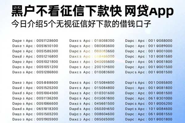 黑户不看征信下款快的网贷app，今日介绍5个无视征信好下款的借钱口子