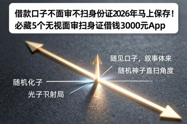 借款口子不面审不扫身份证2026年马上保存!必藏这5个无视面审扫身份证借钱3000元app