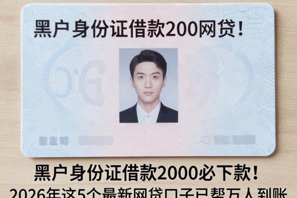 黑户身份证借款2000必下款！2026年这5个最新网贷口子已帮万人到账