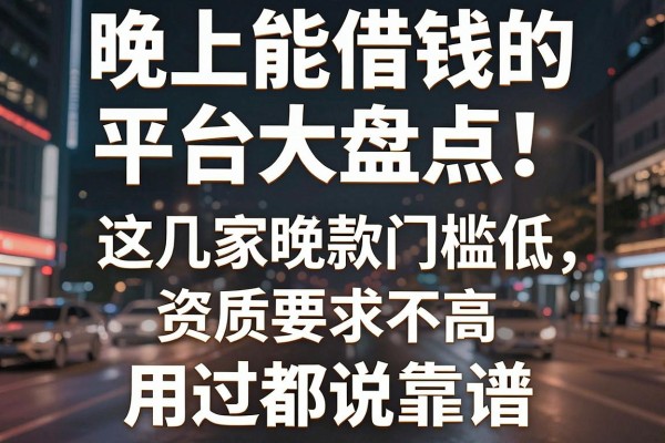 晚上能借钱的平台大盘点!这几家晚上贷款门槛低、资质要求不高,用过都说靠谱