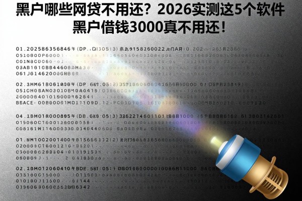 黑户哪些网贷不用还？2026实测这5个软件，黑户借钱3000真不用还！