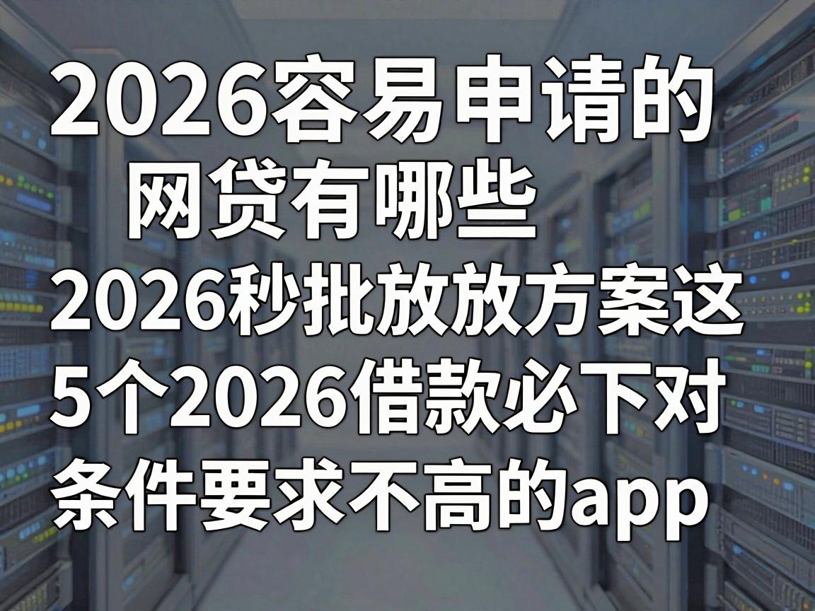 2026容易申请的网贷有哪些，2026秒批放款方案这5个2026借款必下对条件要求不高的app