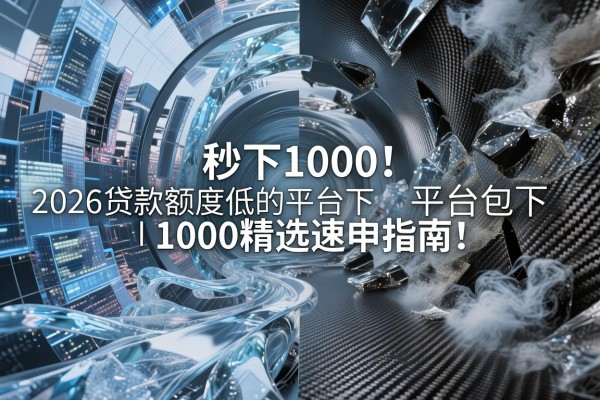 秒下1000!2026贷款额度低的平台包下1000精选速申指南