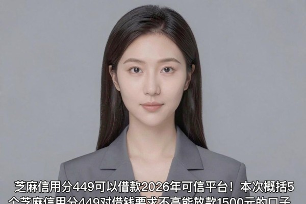 芝麻信用分449可以借款2026年可信平台!本次概括5个芝麻信用分449对借钱要求不高能放款1500元的口子