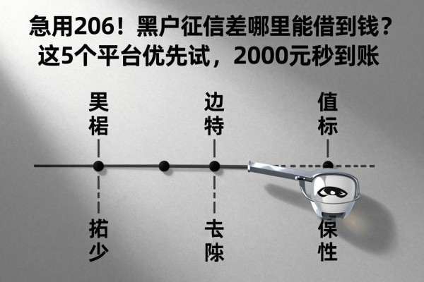 急用2026！黑户征信差哪里能借到钱？这5个平台优先试，2000元秒到账