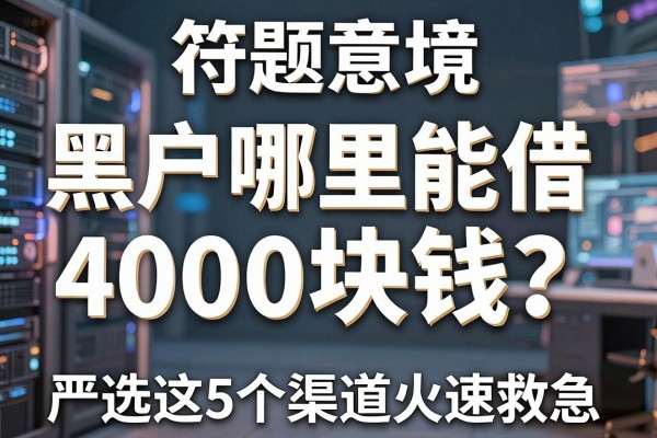 黑户哪里能借4000块钱？严选这5个渠道火速救急！