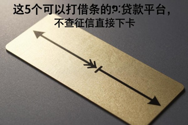 这5个可以打借条的贷款平台,不查征信直接下卡