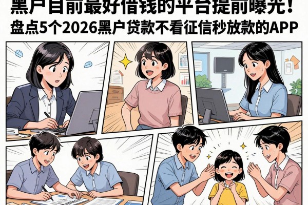黑户目前最好借钱的平台提前曝光!盘点5个2026黑户贷款不看征信秒放款的APP
