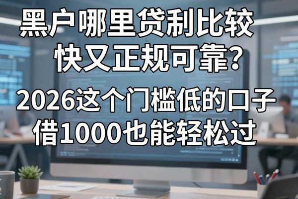 黑户哪里贷款比较快又正规可靠?2026这3个门槛低的口子,借1000也能轻松过!