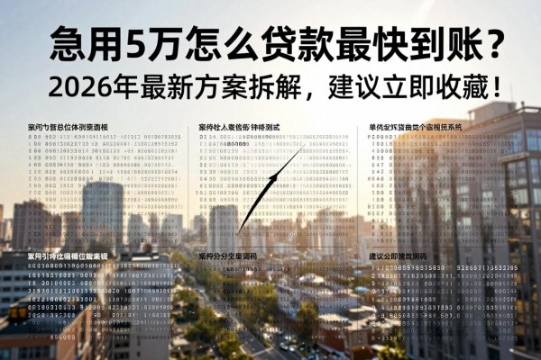 急用5万怎么贷款最快到账?2026年最新方案拆解,建议立即收藏!