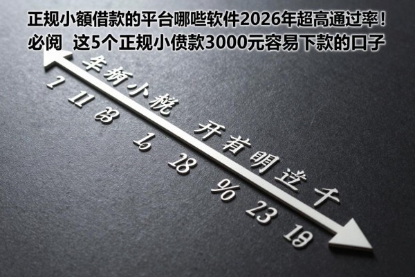 正规小额借款的平台有哪些软件2026年超高通过率！必阅​这5个正规小额贷款3000元容易下款的口子